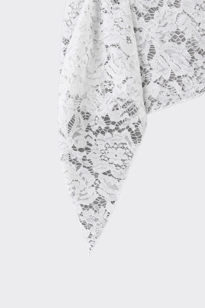 Asymmetrical lace bandeau top white