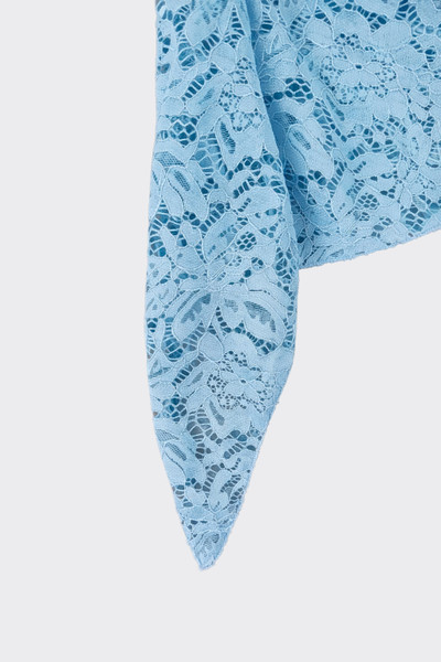 Asymmetrical lace bandeau top blue