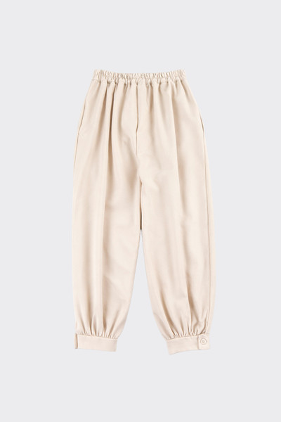 Harem pants with hem tied with button beige