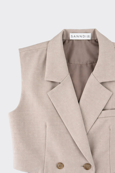 Tailored sleeveless blazer taupe