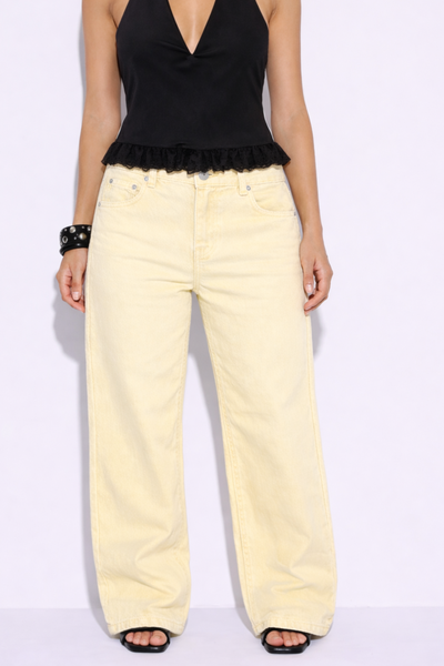 S21 Wide Leg Jeans light yellow
