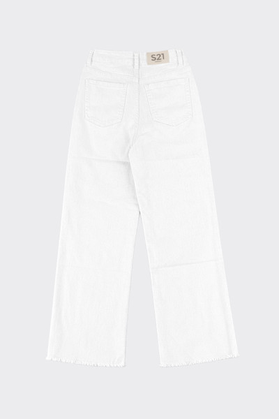 S21 straight wide leg with frayed hem white