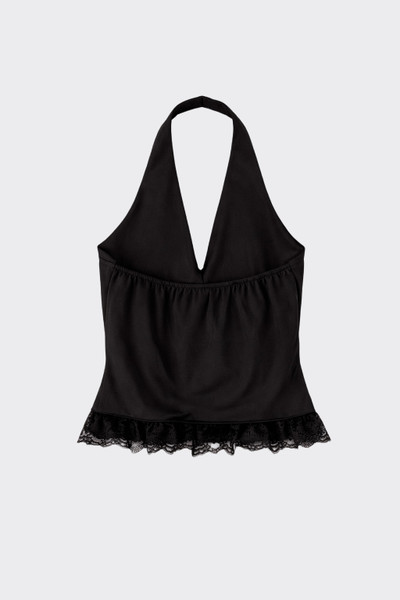 Top halter lace in hem black