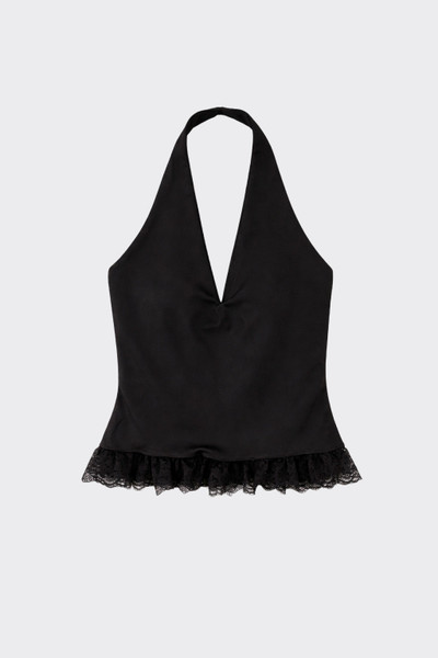 Top halter lace in hem black