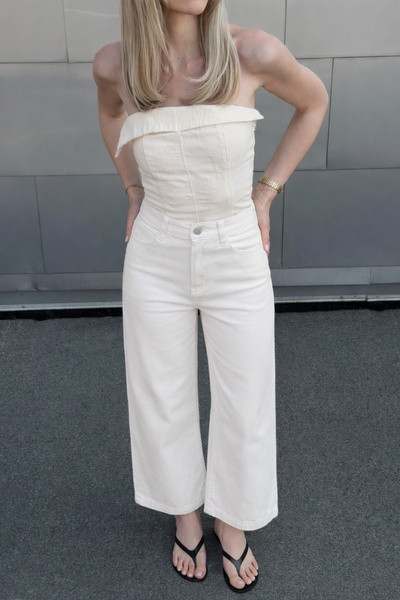 S21 Jeans straight wide white