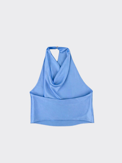 Satin halter top sky blue