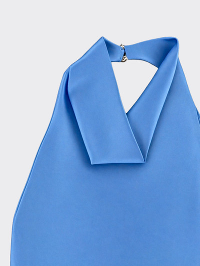 Satin halter top sky blue