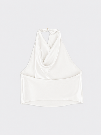 Satin halter top white