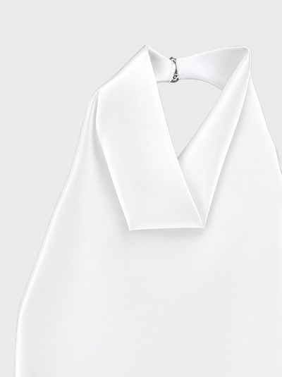 Satin halter top white