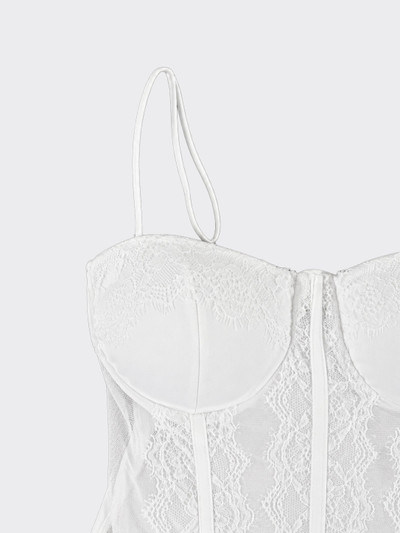 Lace strapless bodysuit white