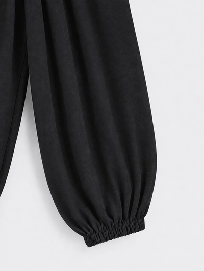 Super volume harem pants black