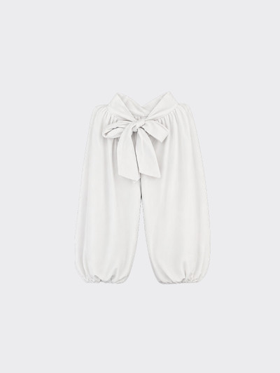 Balloon blouse with bow and open back