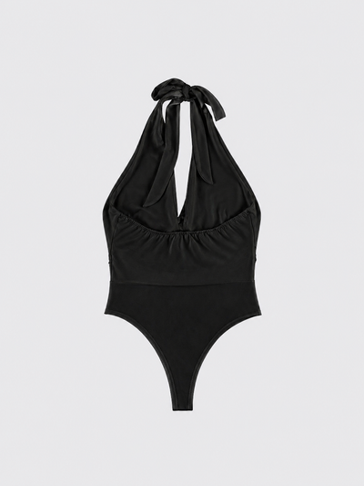 Black halter bodysuit