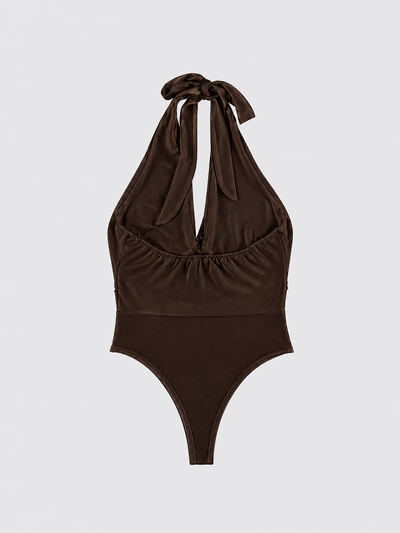 Brown halter bodysuit