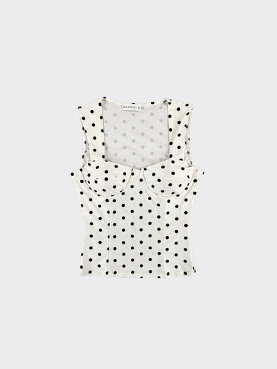 Polka dots corset top white