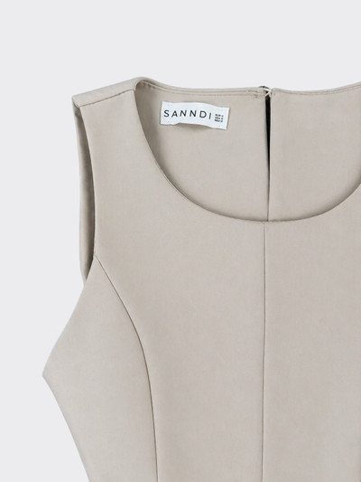 Taupe peplum top fitted at the back
