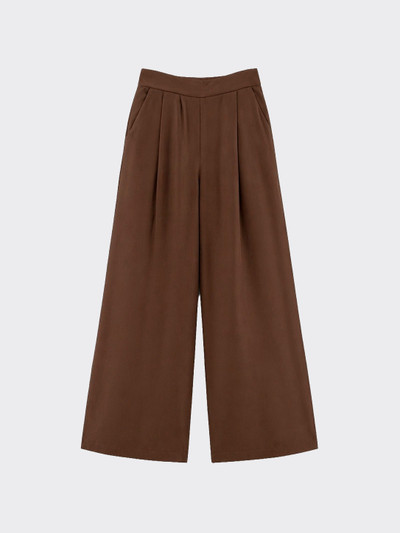 Flowy pleated trousers with pockets Brown