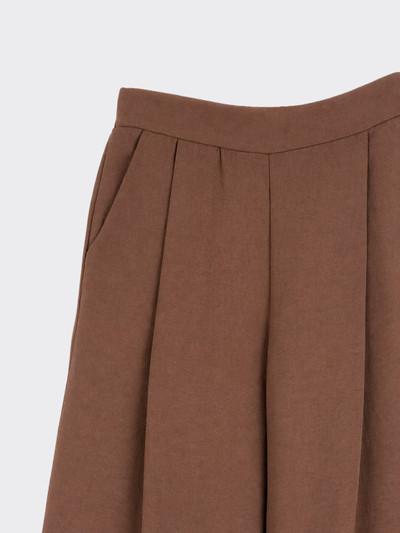 Flowy pleated trousers with pockets Brown
