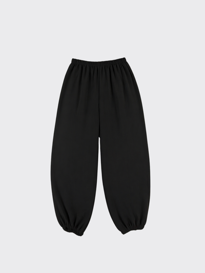 Black satin harem pants