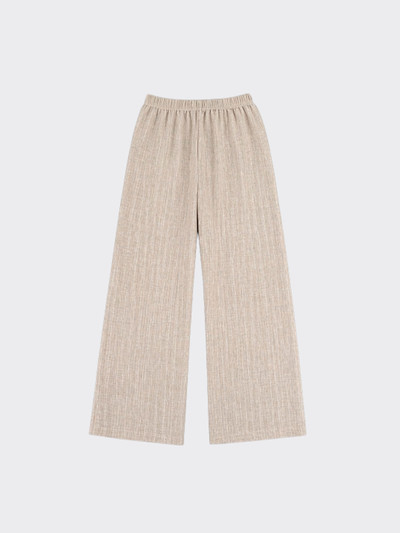 Linen-effect trousers with glitter stripes Beige
