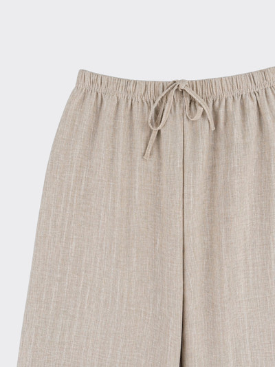 Linen-effect trousers with glitter stripes Beige