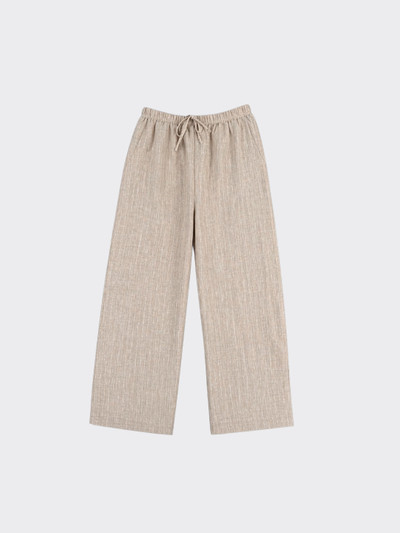 Linen-effect trousers with glitter stripes Beige