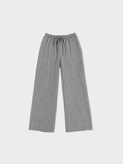 Linen-effect trousers with glitter stripes Grey