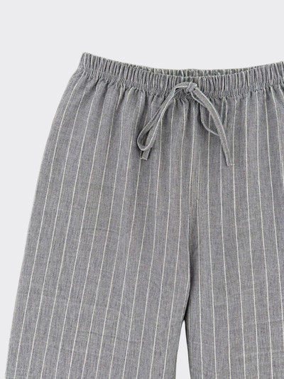 Linen-effect trousers with glitter stripes Grey