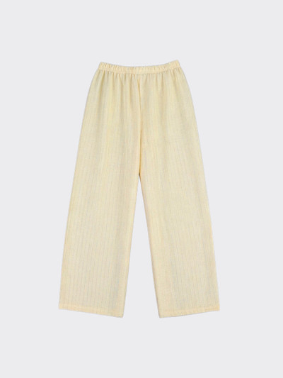 Linen-effect trousers with glitter stripes Yellow