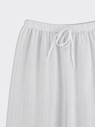 Linen-effect trousers with glitter stripes White