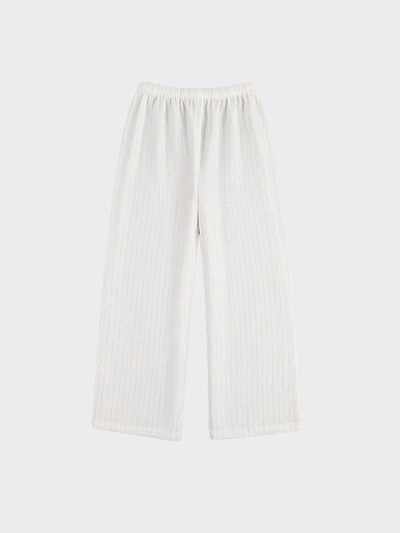 Linen-effect trousers with glitter stripes White
