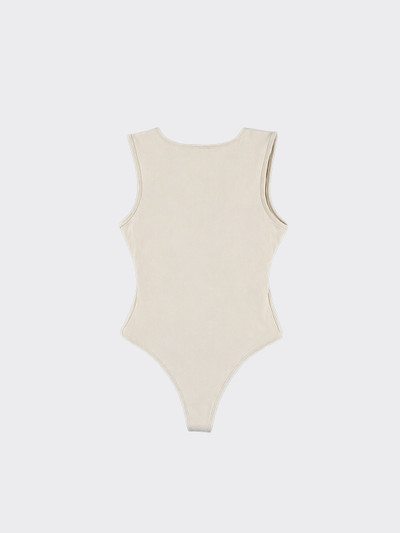 Polyamide bodysuit with square neckline beige