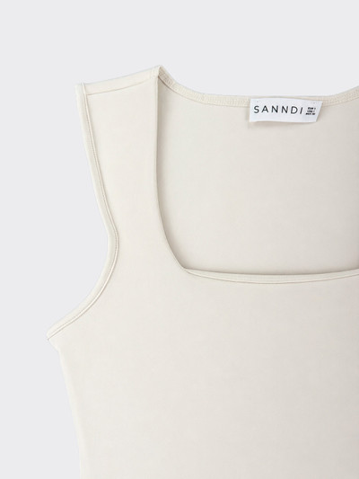 Polyamide bodysuit with square neckline beige