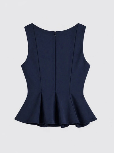 Structured Peplum Top Dark blue