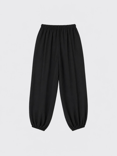 Fluid Harem Semitransparent Pants Black