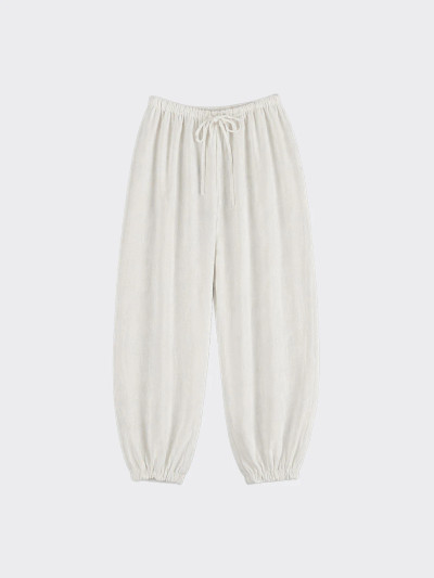 Fluid Harem Semitransparent Pants White