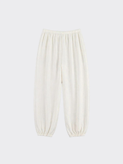 Fluid Harem Semitransparent Pants White
