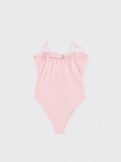 Lace strapless bodysuit pink