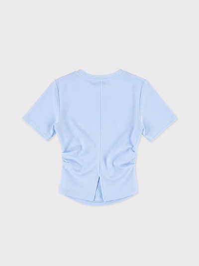 soft-touch t-shirt with ruching at the sides light blue