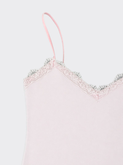 V-neck with lace strappy bodysuit pink