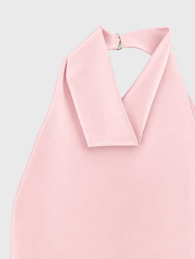 Satin halter top pink