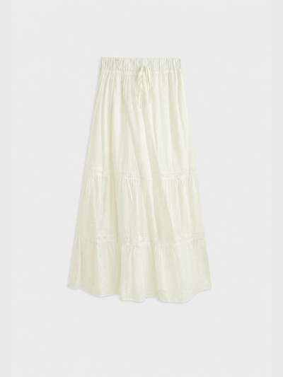Flowy paneled midi skirt white