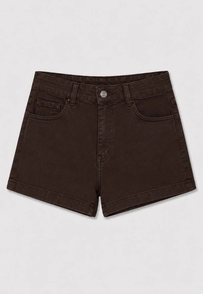 Denim shorts with stars on the back brown
