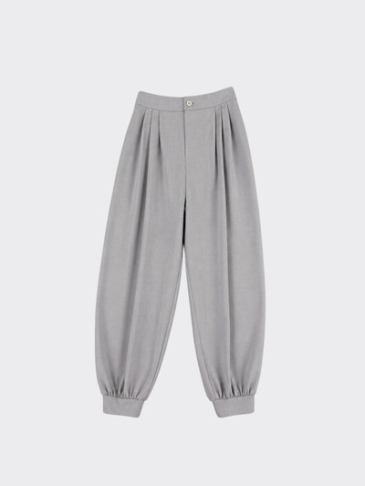 Harem pants with hem tied with button grey