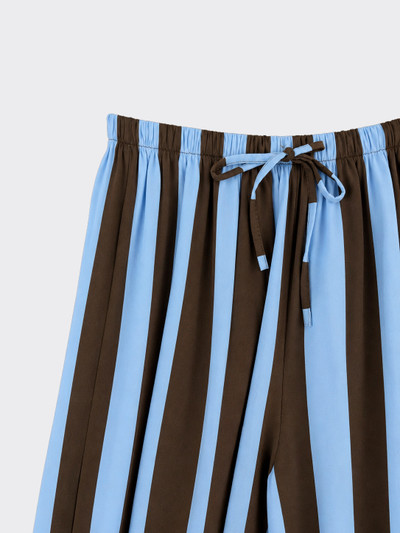 Brown and blue striped flowy harem pants