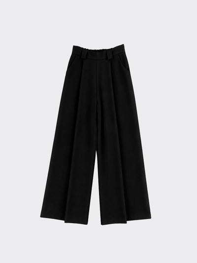 Flowy pleated trousers linen effect black