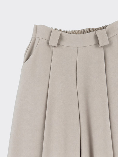 Flowy pleated trousers linen effect taupe