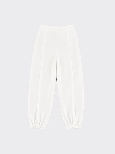 Linen-effect harem pants with pleats white