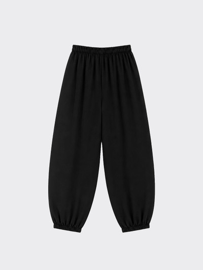 Linen-effect harem pants with pleats black