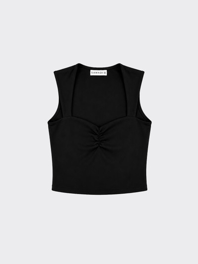 Polyamide top with square neckline Black